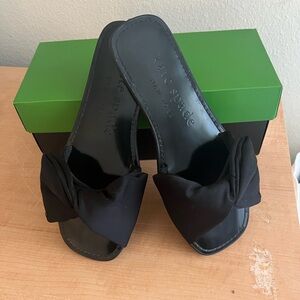 Kate Spade Black Bow “Bikini” Slide Sandals